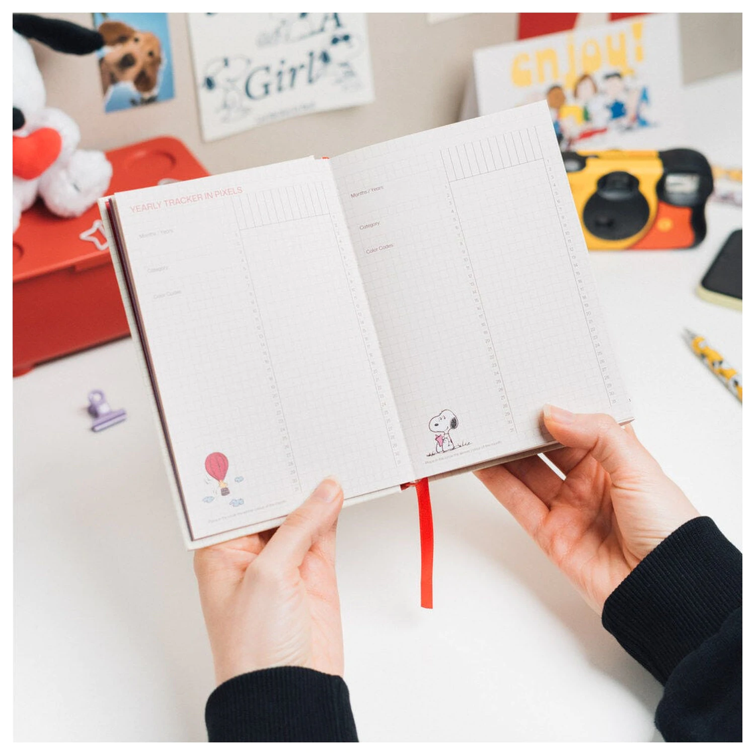 Snoopy A6 planner zilnic nedatat poza produsului