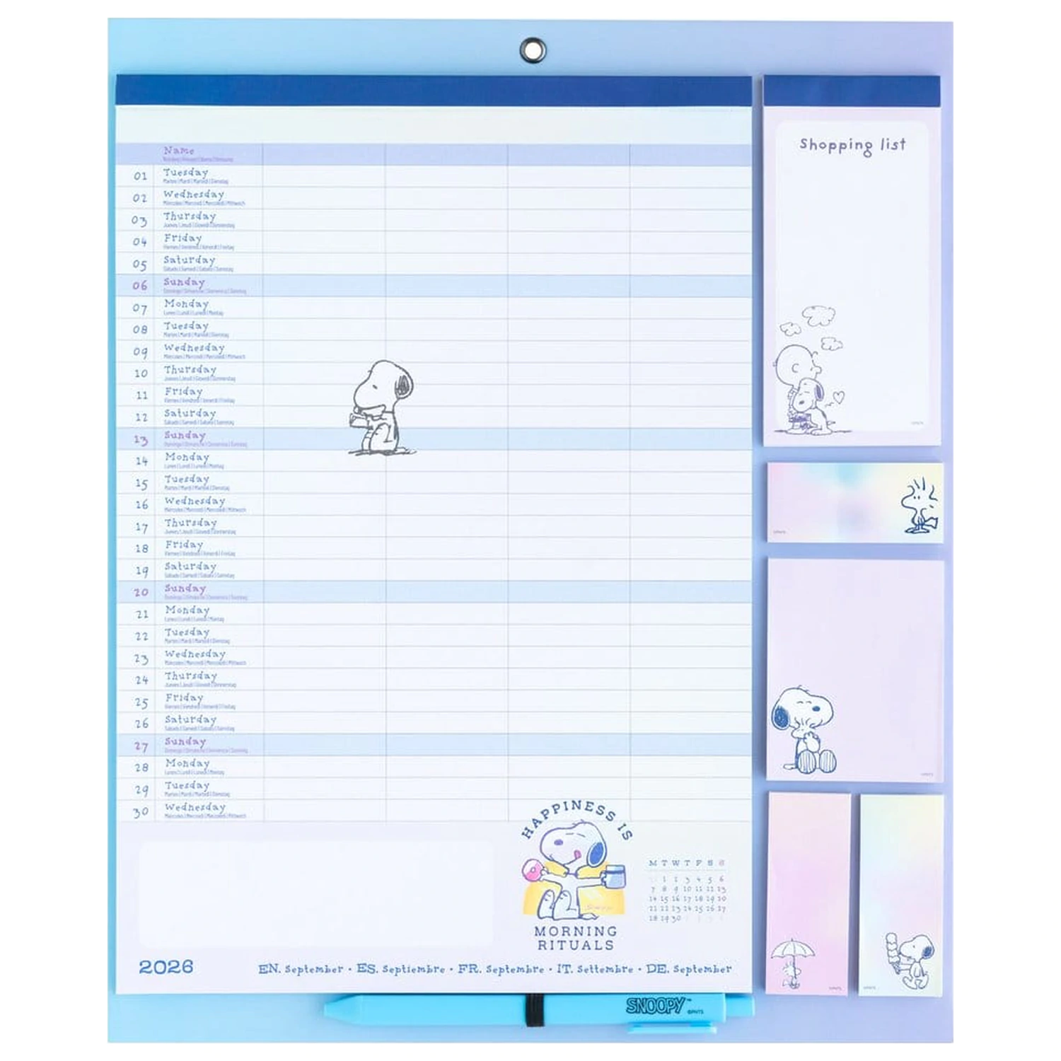Snoopy Magnetic Planner 2026/27 30 x 35 cm poza produsului