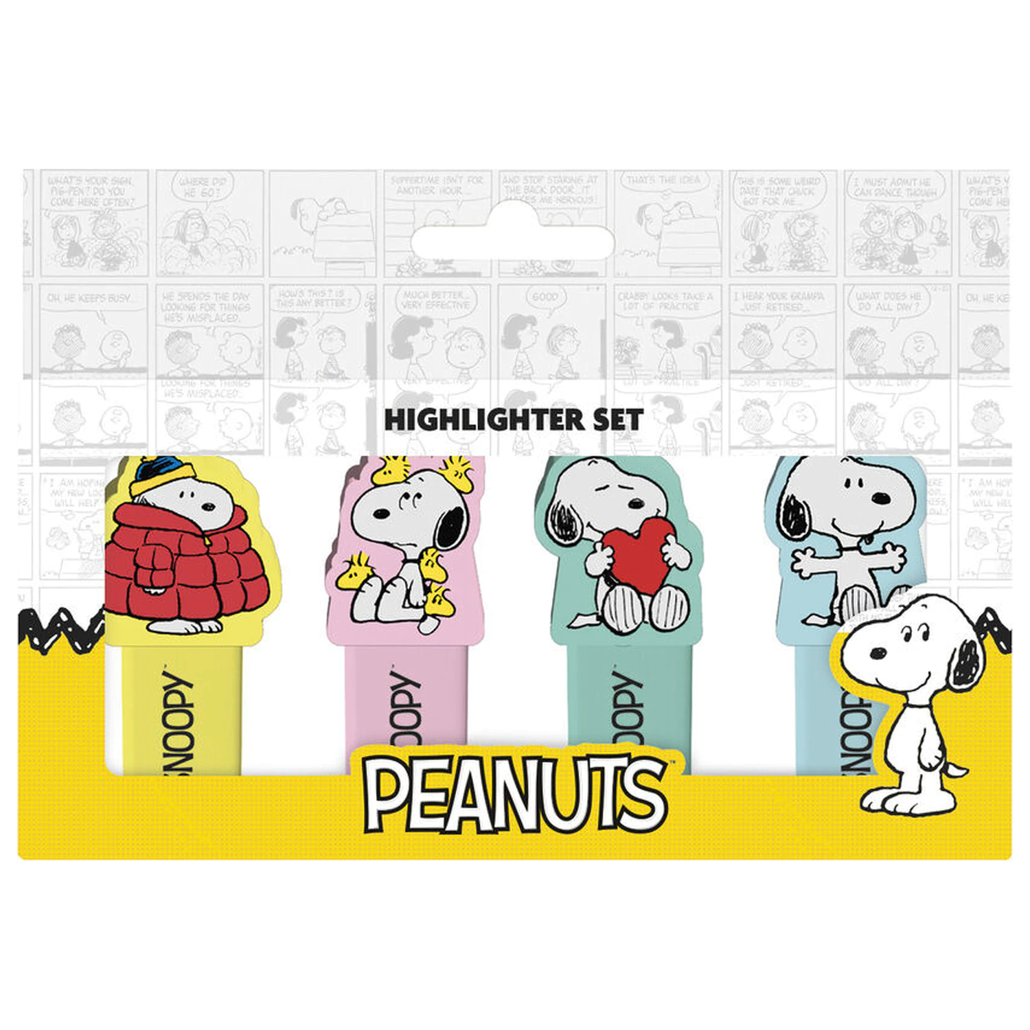 Snoopy Peanuts set de 4 evidențiatoare cu topper poza produsului