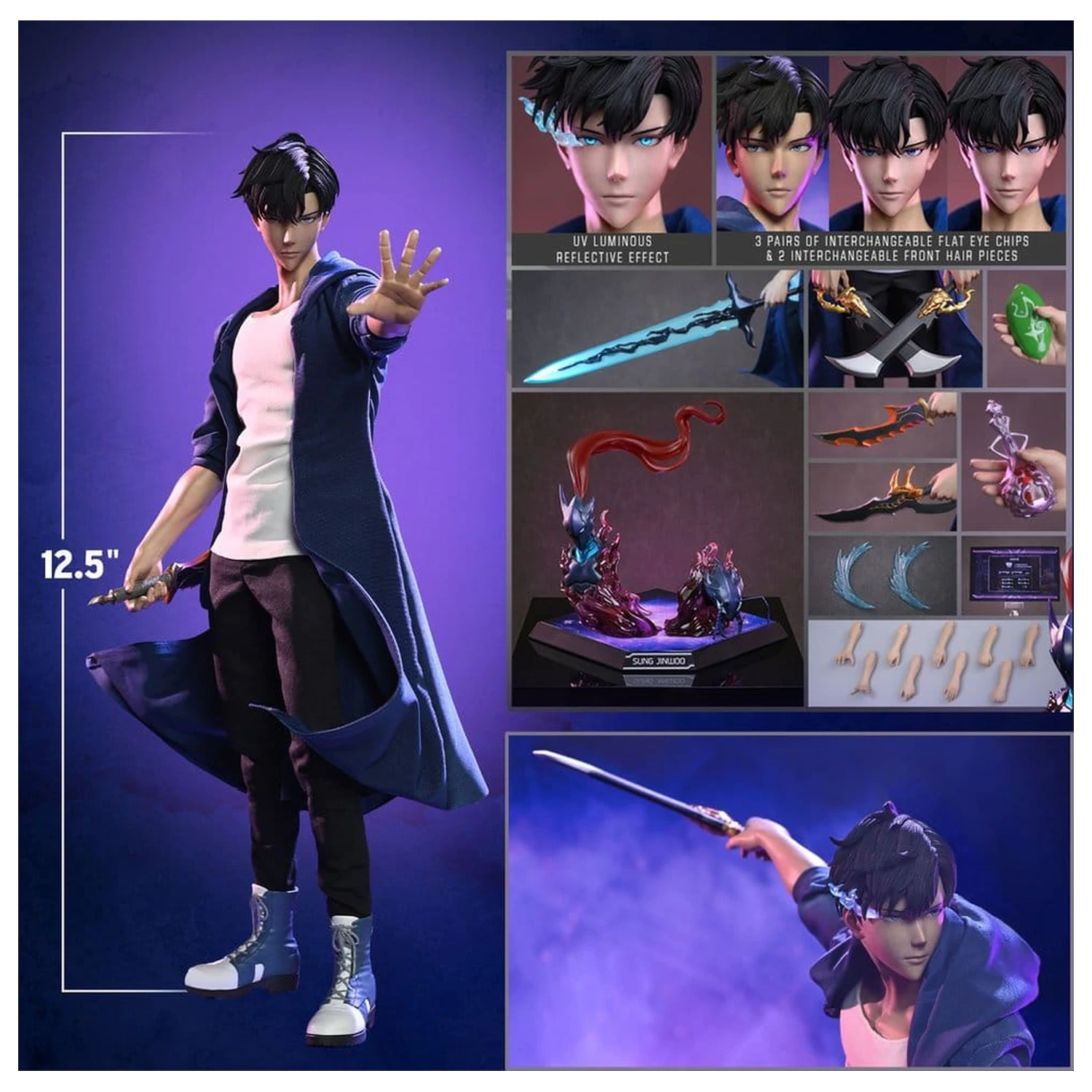 Solo Leveling Figurina de actiune 1/6 Sung Jinwoo 32 cm poza produsului