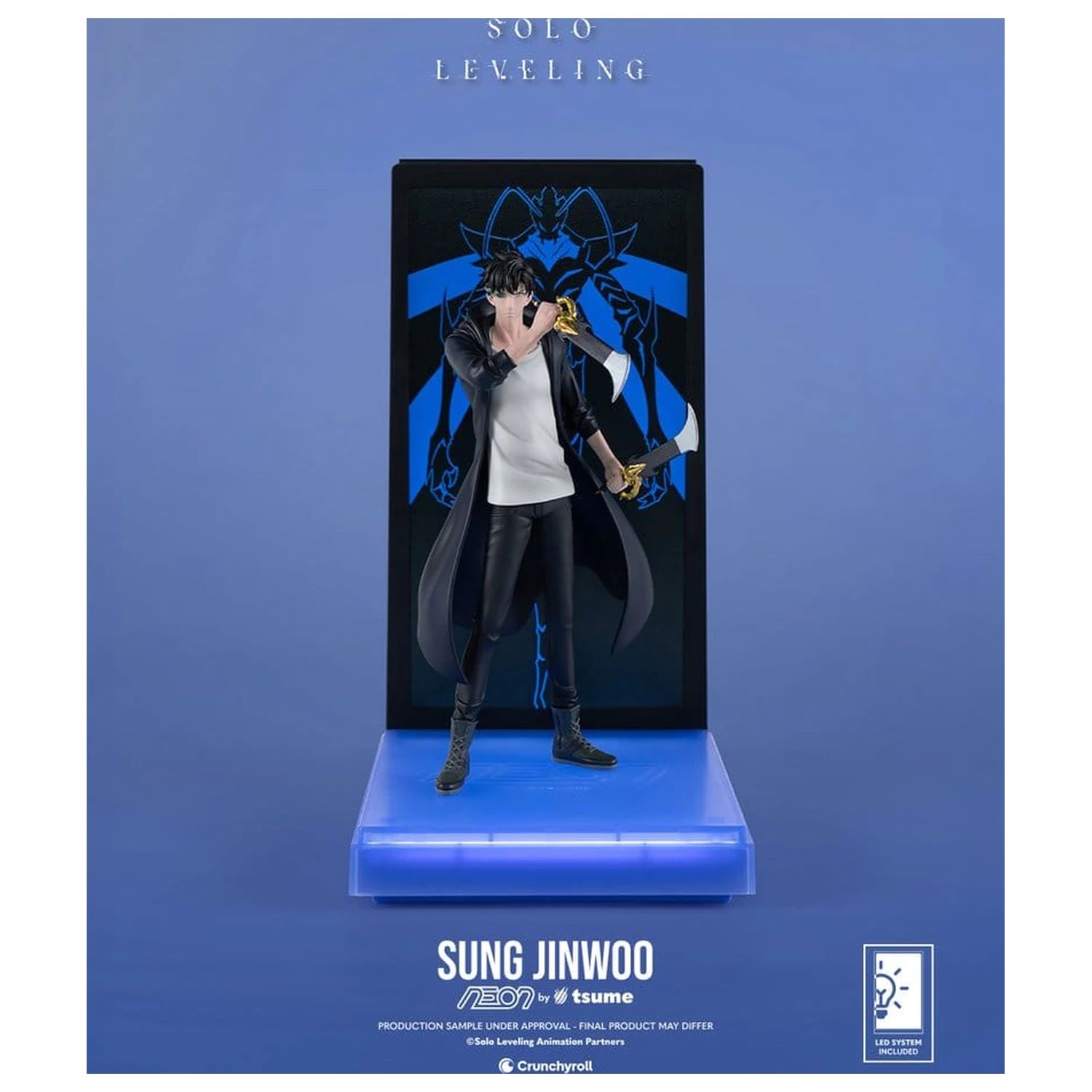 Figurine neon Solo Leveling 1/9 Sung Jinwoo 20 cm poza produsului