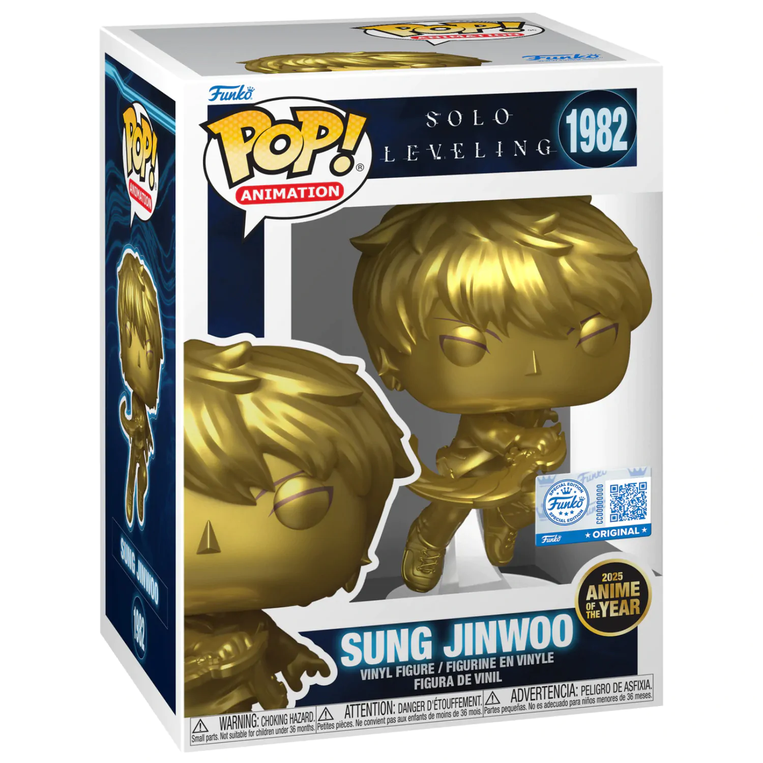 Figurină de vinil animată Pop! Solo Leveling Sung Jinwoo (Gold) Ediție Exclusivă 10 cm poza produsului