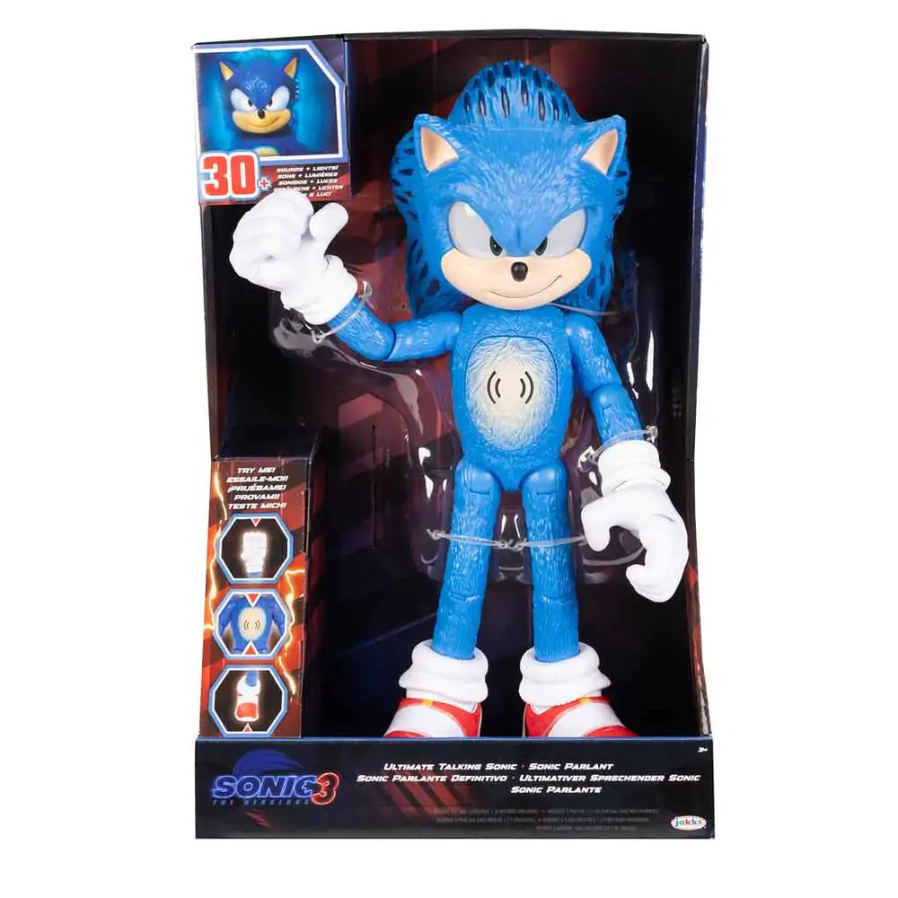 Sonic 3 The Movie figurina interactiva Sonic de 35cm poza produsului