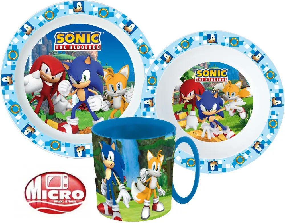Sonic the Hedgehog set vesela, micro plastic set poza produsului