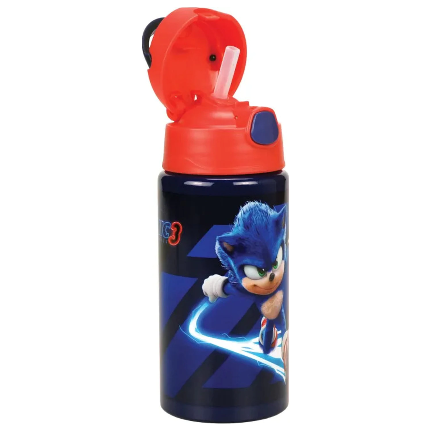 Sonic Brawn Sticla de apa cu pai din aluminiu si agatator 500 ml poza produsului