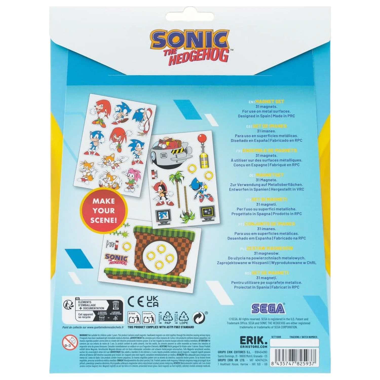Sonic Die-Cut Magnet Set poza produsului