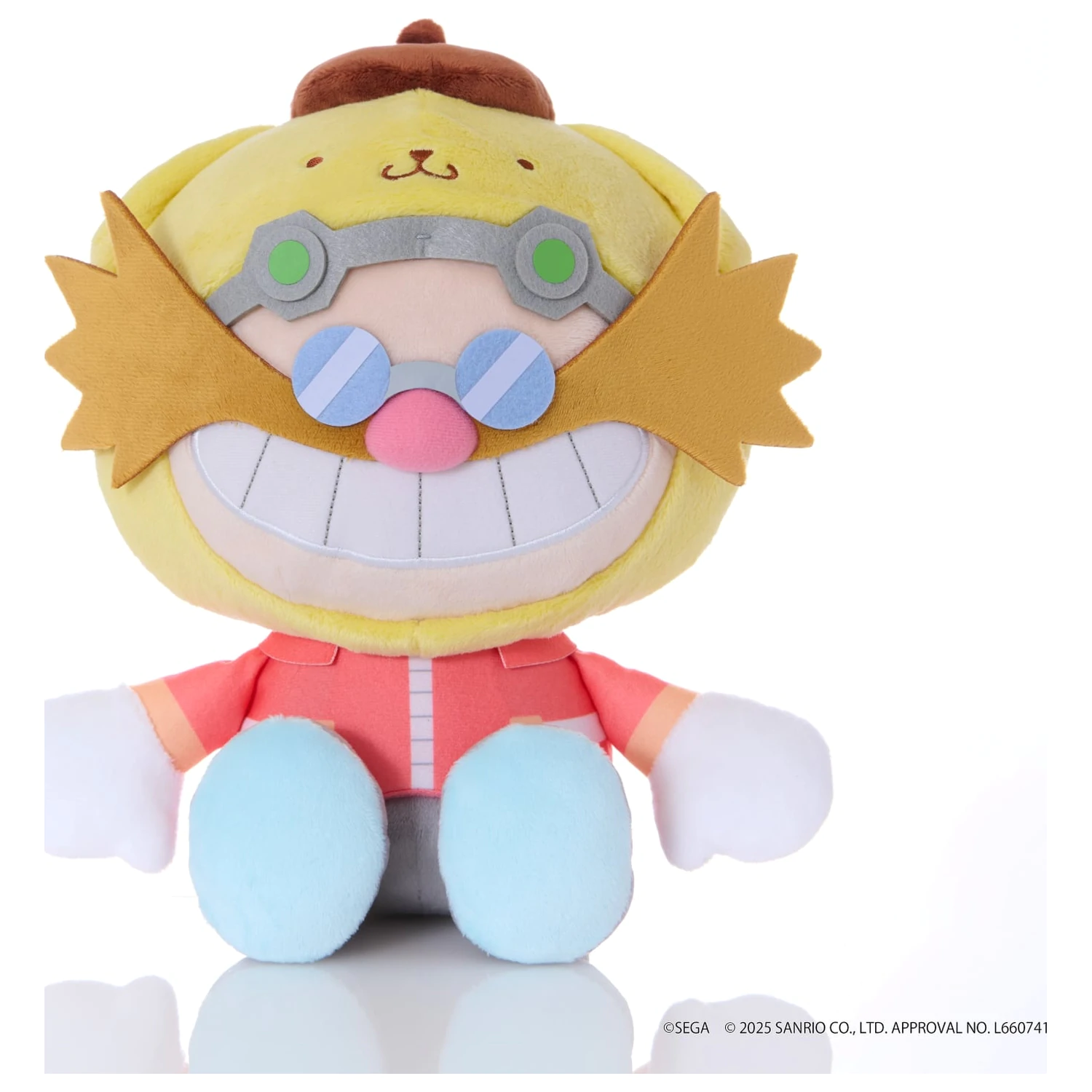 Jucarie de plus Sonic & Friends X Sanrio Dr. Eggman X Pompompurin 24cm poza produsului