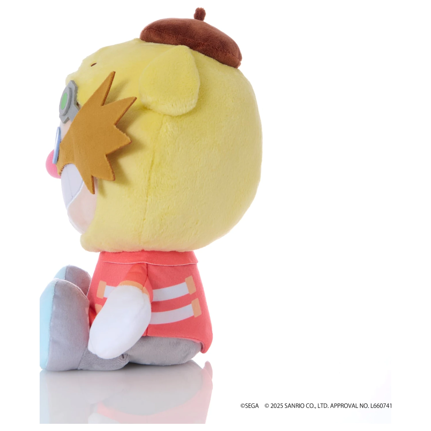 Jucarie de plus Sonic & Friends X Sanrio Dr. Eggman X Pompompurin 24cm poza produsului