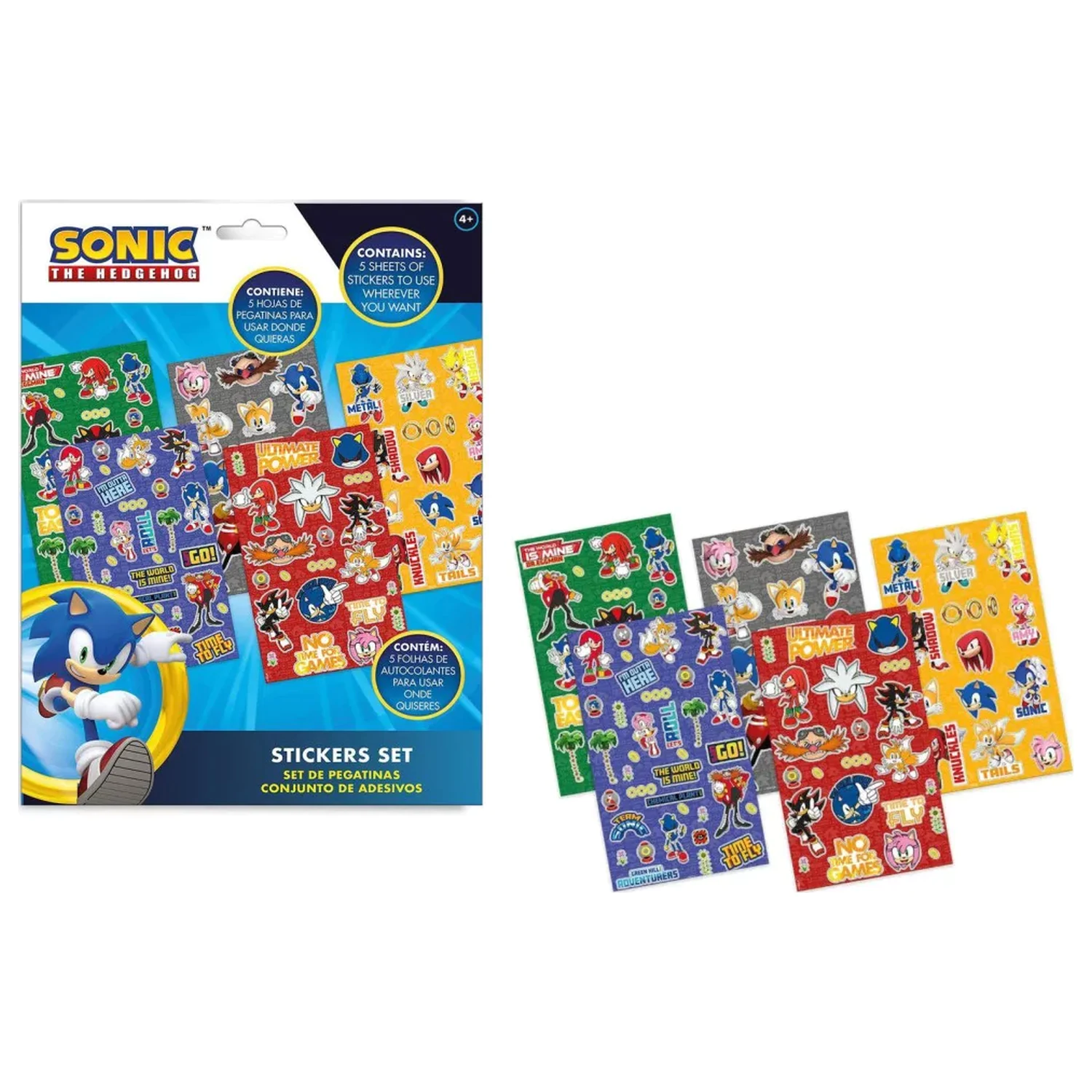 Set 5 folii de autocolante Sonic Outta Here poza produsului