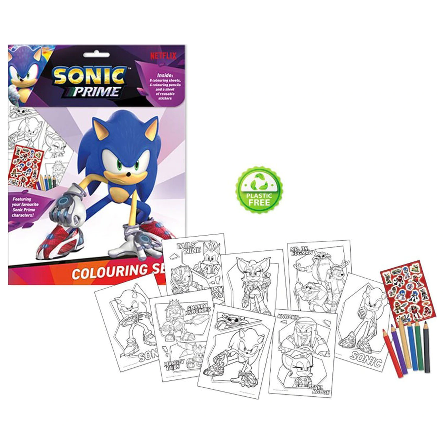 Sonic Prime Carte de colorat + Set de stickere poza produsului