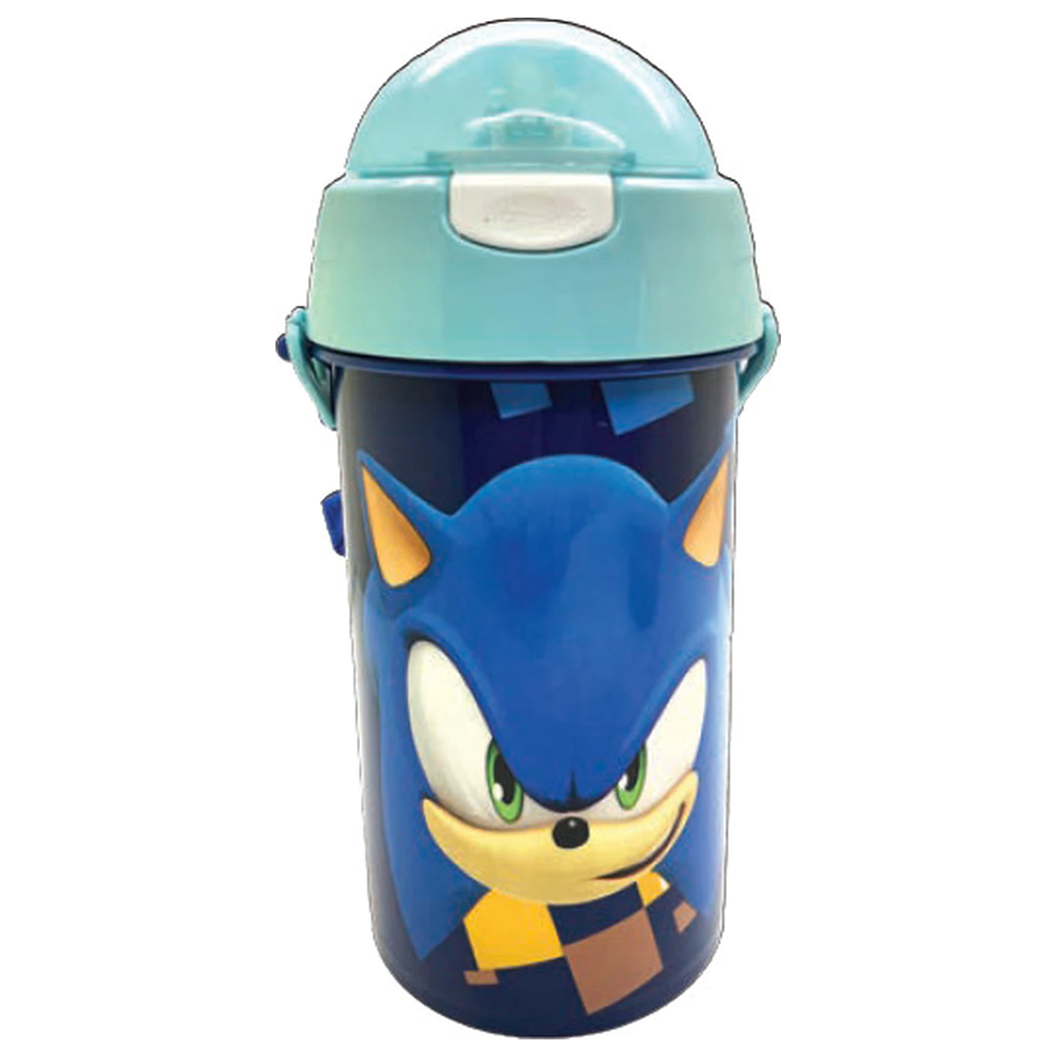 Sonic Speed Blue Sticla de apa din plastic cu pai si agatatoare 500 ml poza produsului
