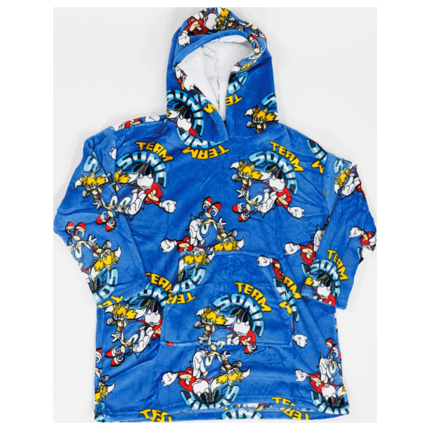 Sonic Team Pătură fleece tip poncho, de purtat, pentru 7-14 Ani poza produsului