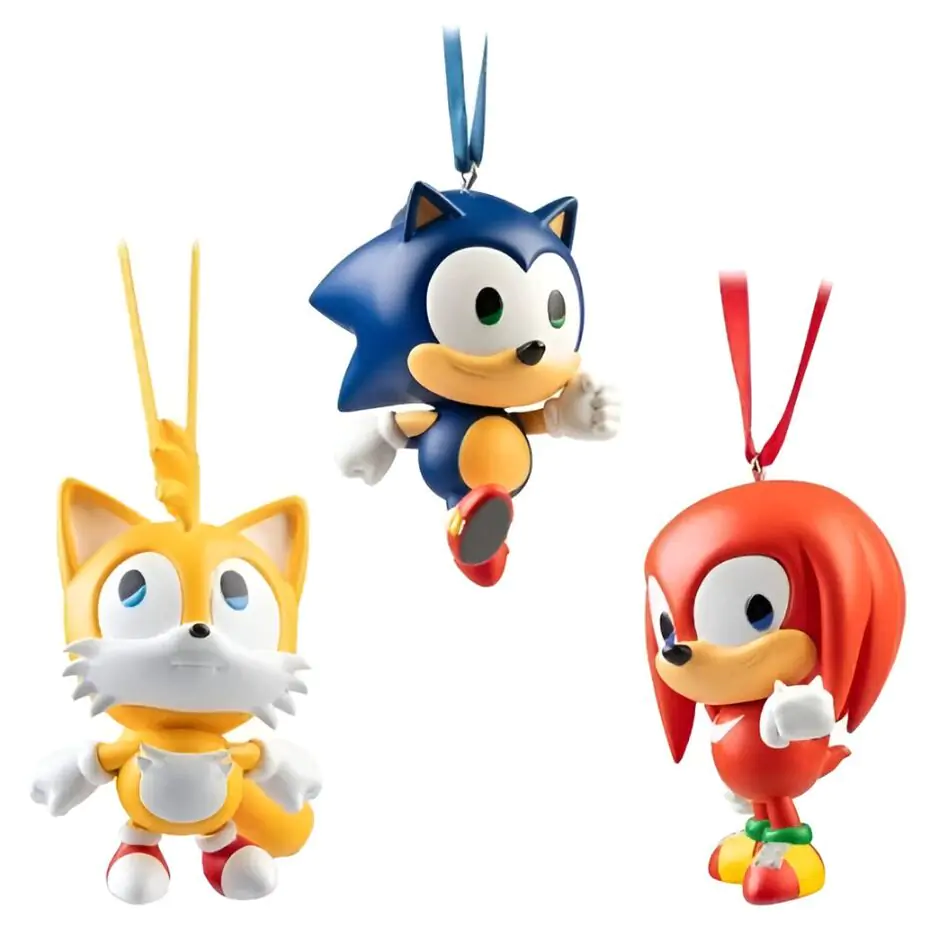 Sonic the Hedgehog Set 3 ornamente de Crăciun poza produsului