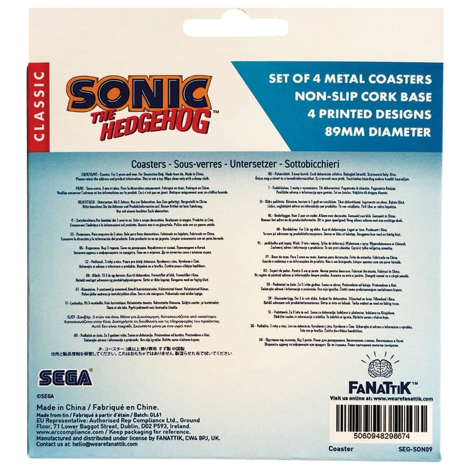 Sonic - The Hedgehog Coaster Pachet de 4 bucati poza produsului