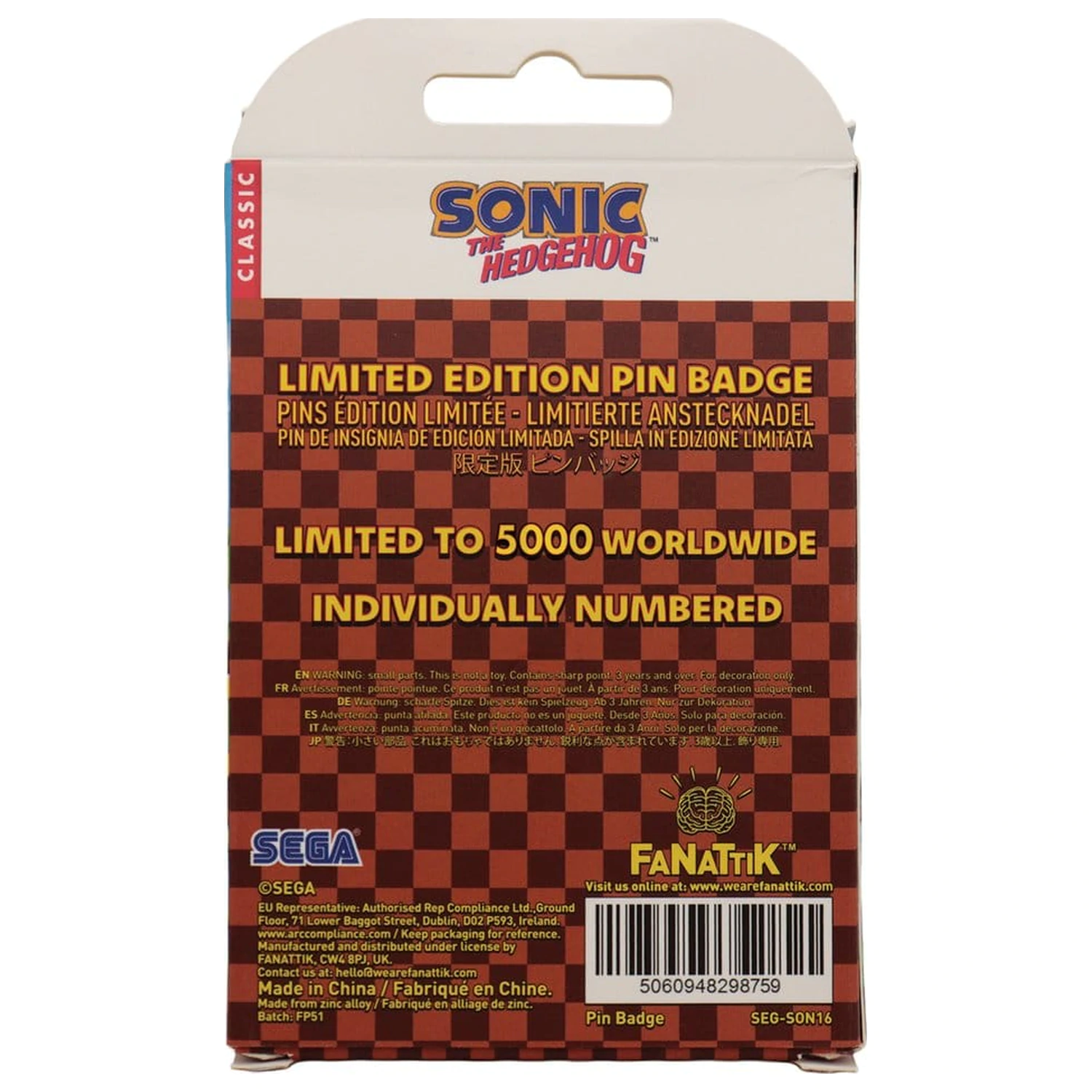 Sonic - The Hedgehog Insigna Pin Dr. Eggman Egg Mobile Cu Lant poza produsului
