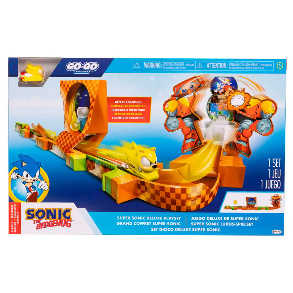 Sonic - Ariciul Go Go Racers Figurina Mini Set de joacă Rampe de lansare Deluxe poza produsului