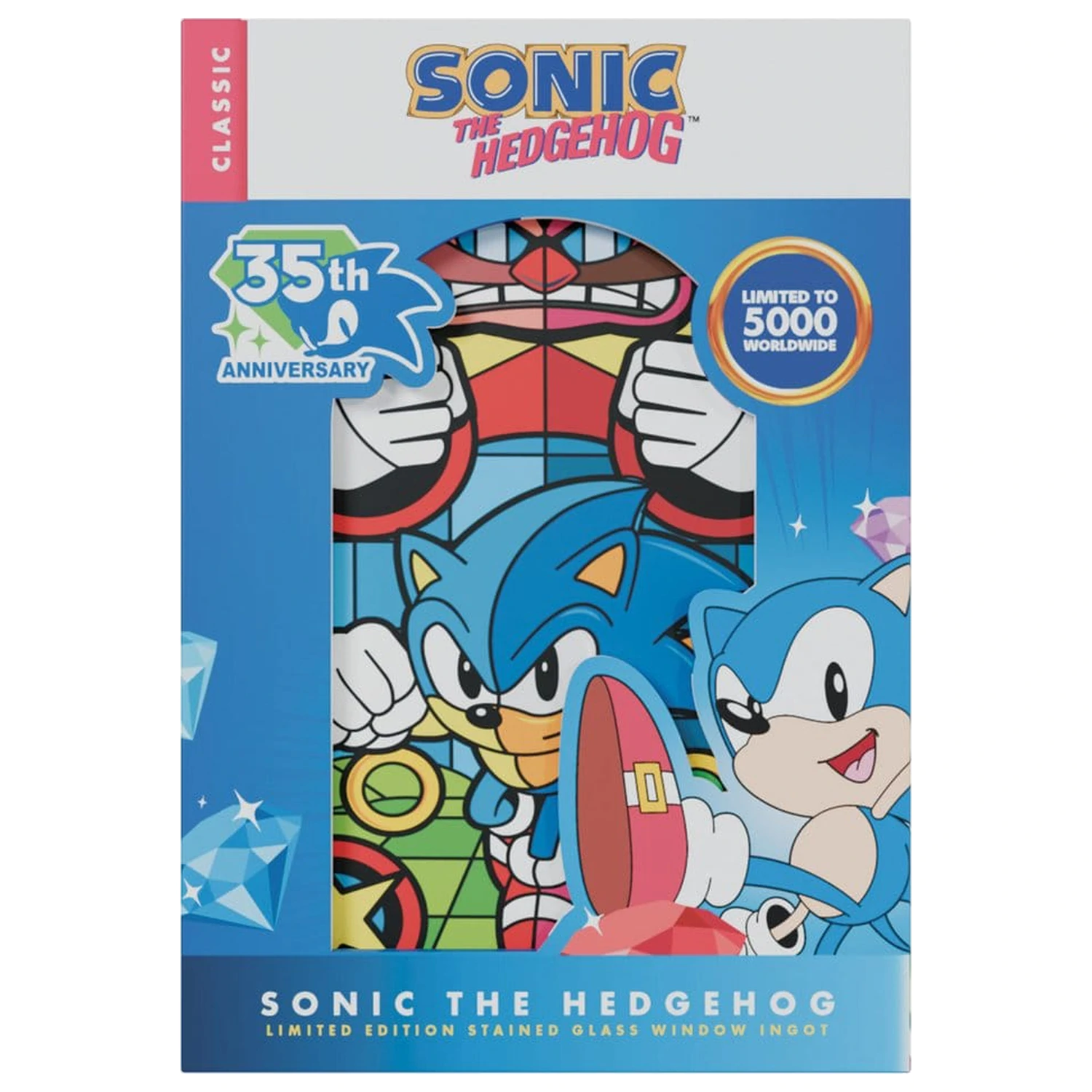 Sonic The Hedgehog Ingot Stained Glass Window Style 60 cm poza produsului