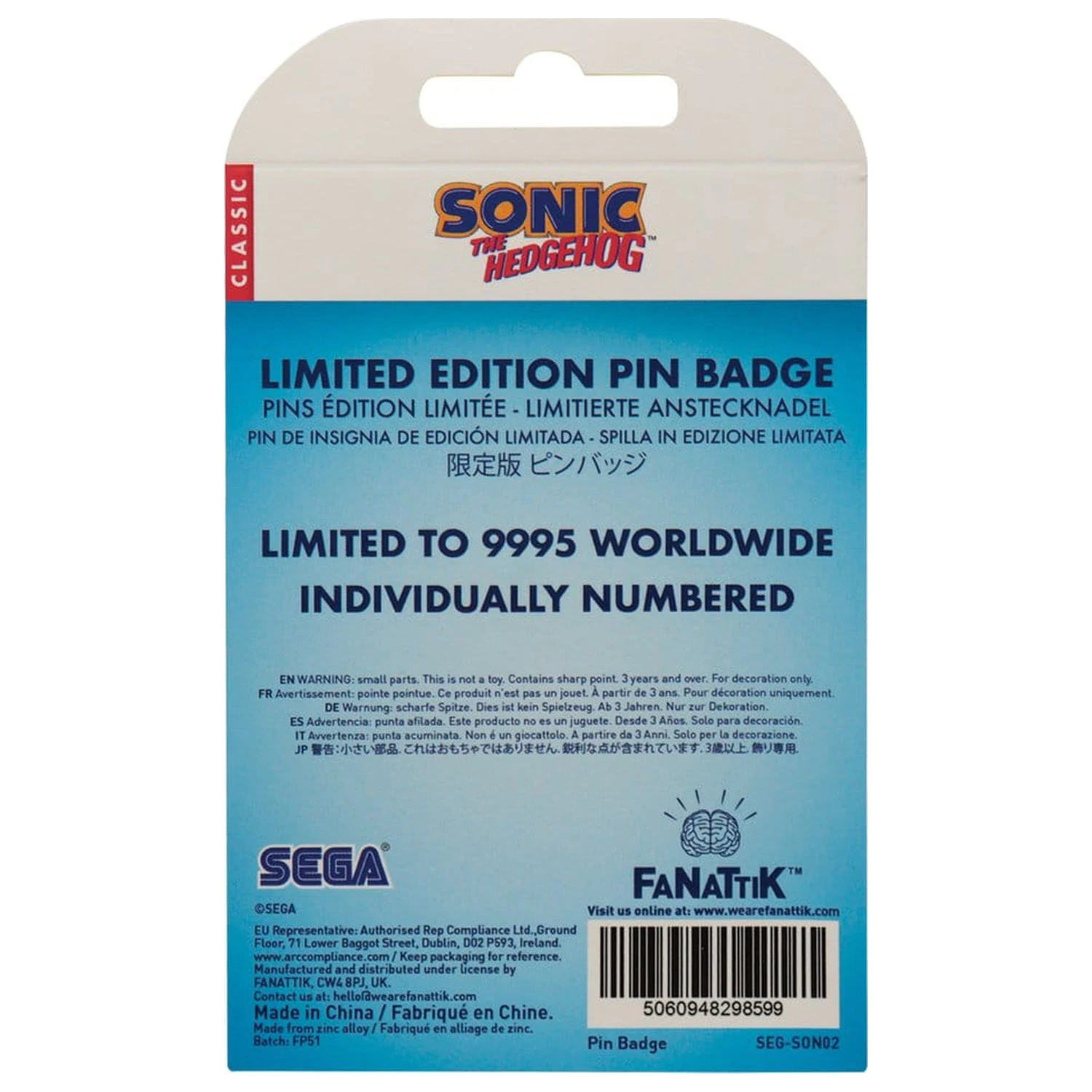 Sonic - The Hedgehog Pin Badge Sonic, Tails, Knuckles Editie limitata poza produsului