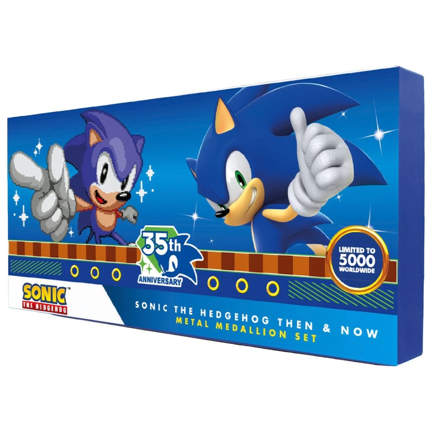Sonic the Hedgehog Set medalioane 35th Anniversary Then & Now Limited Edition poza produsului