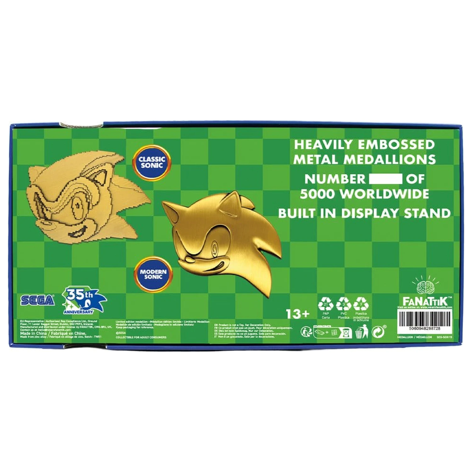 Sonic the Hedgehog Set medalioane 35th Anniversary Then & Now Limited Edition poza produsului