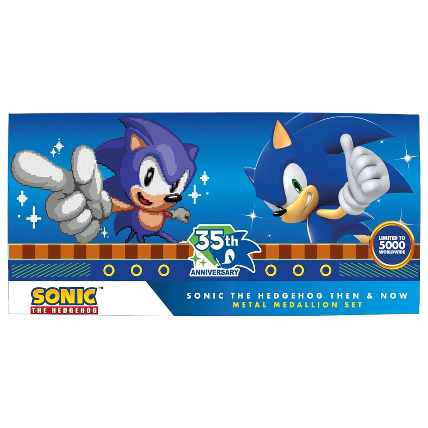 Sonic the Hedgehog Set medalioane 35th Anniversary Then & Now Limited Edition poza produsului