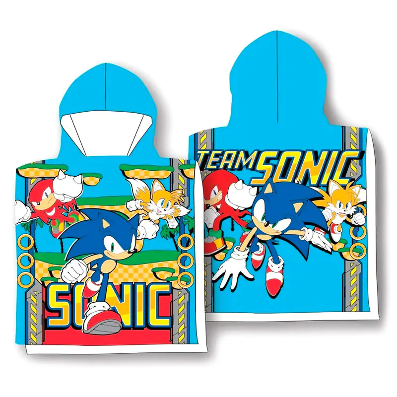 Sonic The Hedgehog prosop poncho din microfibre poza produsului