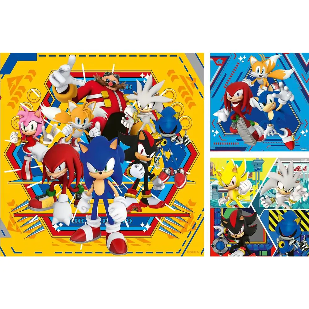 Sonic the Hedgehog puzzle 3x49 piese poza produsului