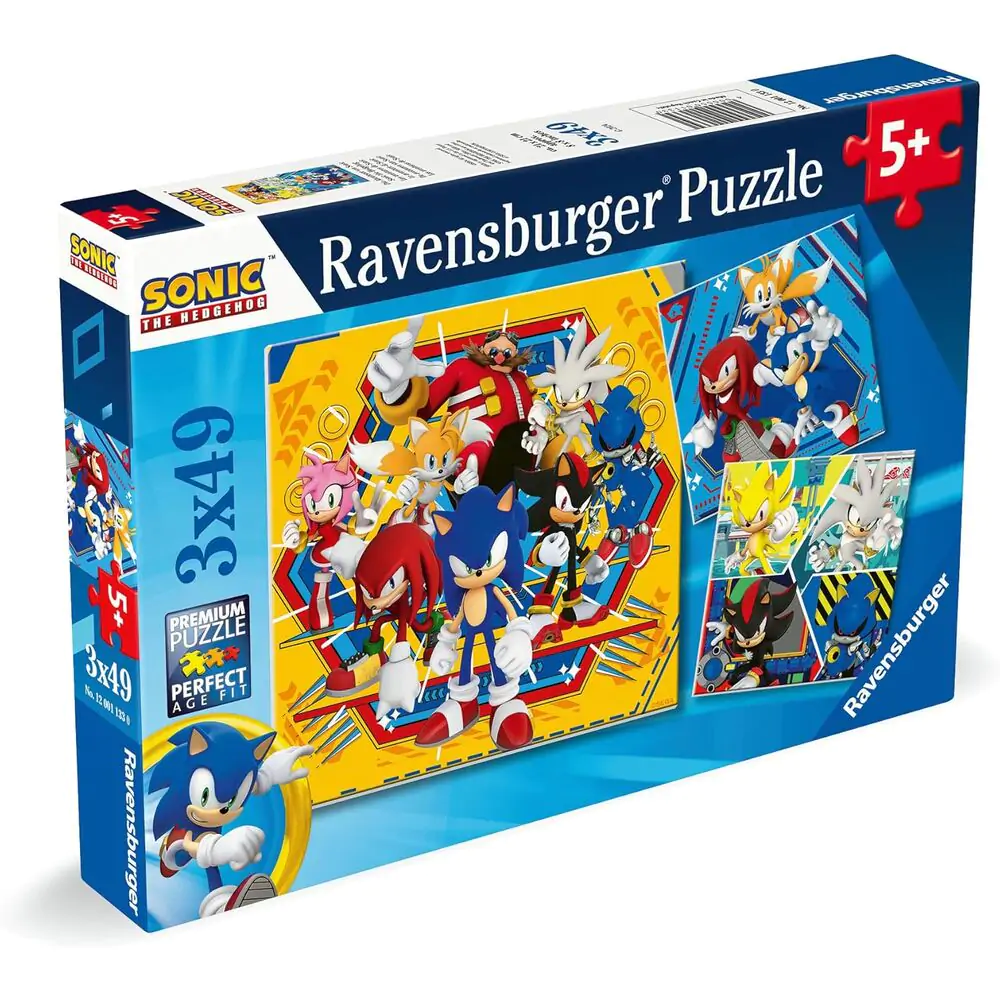 Sonic the Hedgehog puzzle 3x49 piese poza produsului