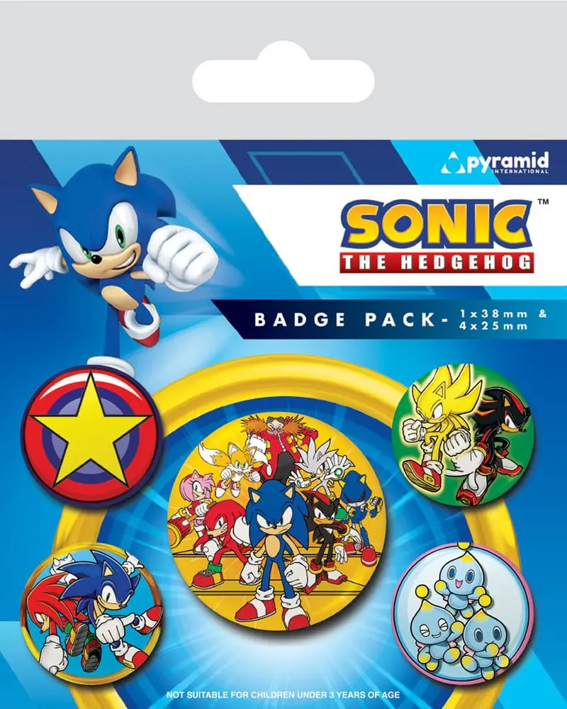 Set 5 nasturi cu ac Sonic the Hedgehog Speed Team poza produsului