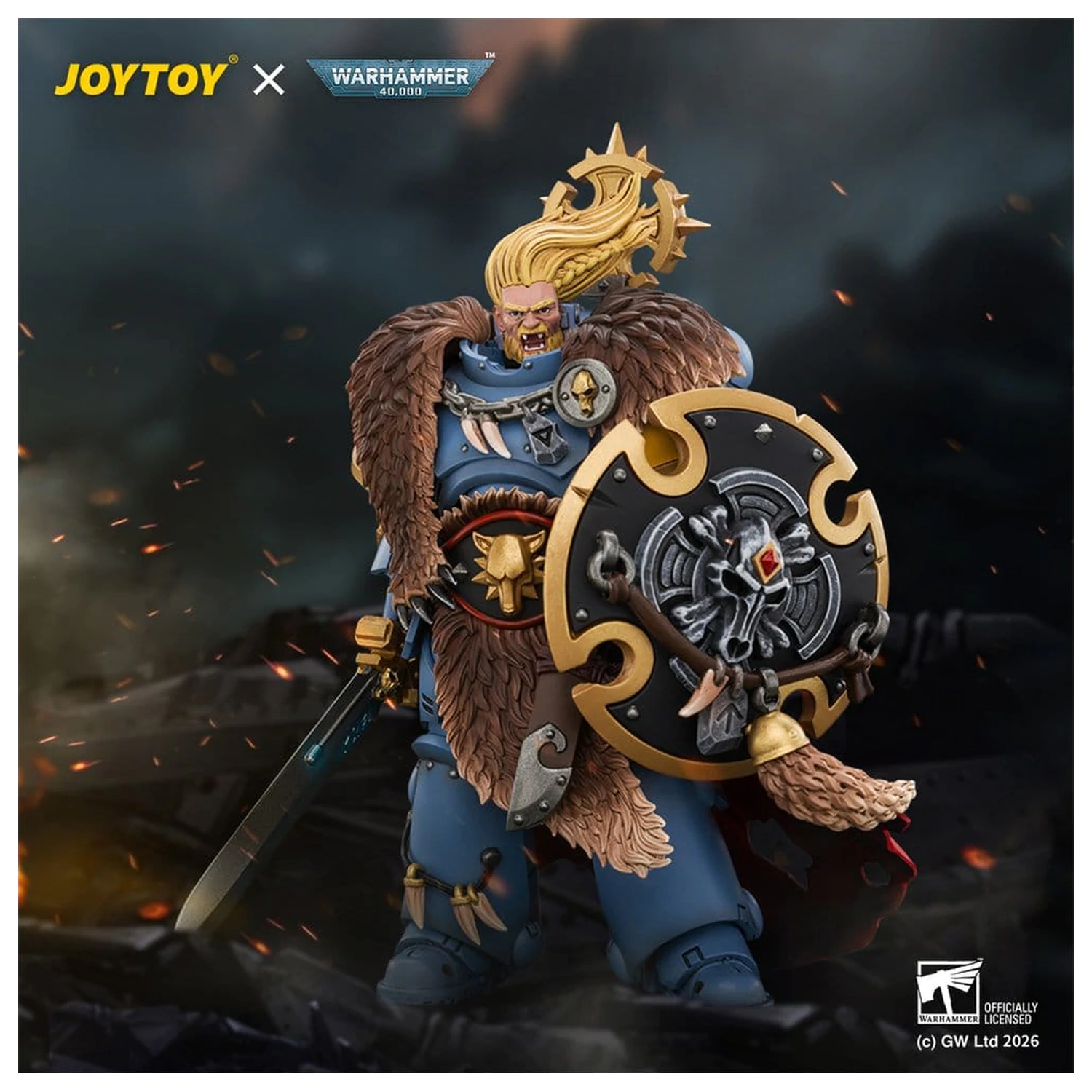Space Marine Action Figure Space Wolves Wolf Guard Battle Leader 12 cm poza produsului