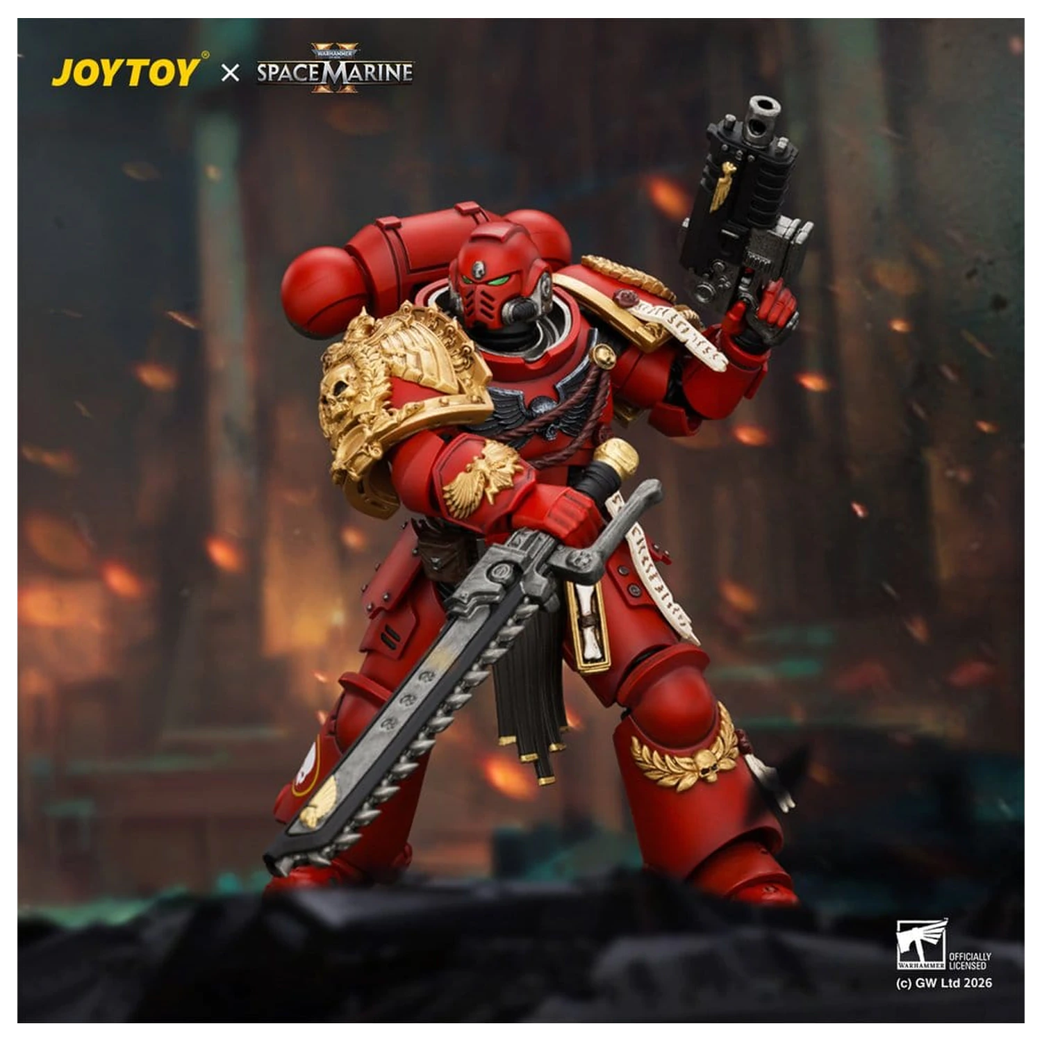 Space Marine Game Edition Figurina de actiune Blood Angels Veteran 12 cm poza produsului