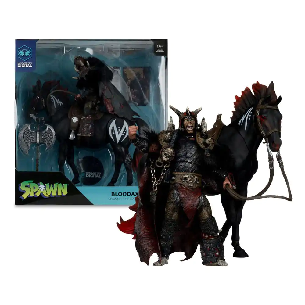 Set 2 Figurine de acțiune Bloodaxe cu Cal (Spawn: The Dark Ages) 18 cm poza produsului