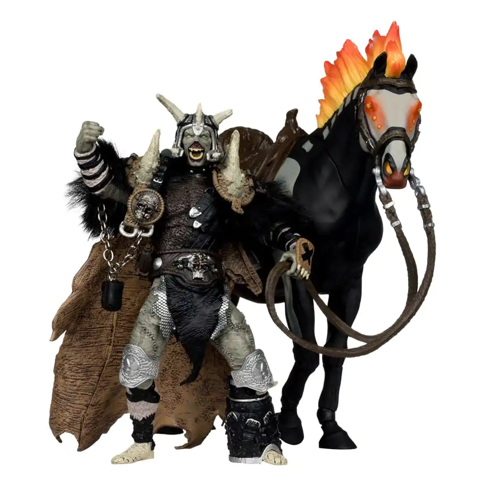 Spawn Figurina de actiune Bloodaxe with Horse (Spawn: The Dark Ages) (McFarlane Toys 30th Anniversary) (Gold Label) 18 cm poza produsului