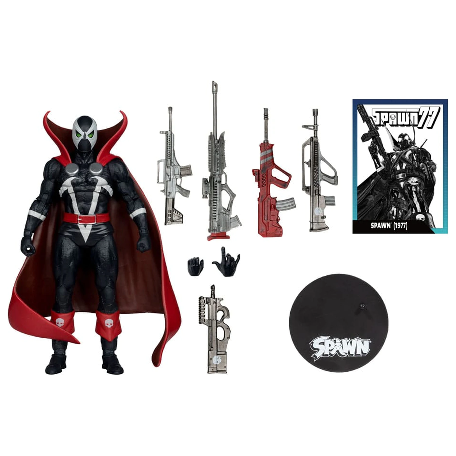 Figurina de actiune Spawn Page Punchers Spawn 1977 Red and Black (Chase) Red Platinum Edition 18 cm poza produsului