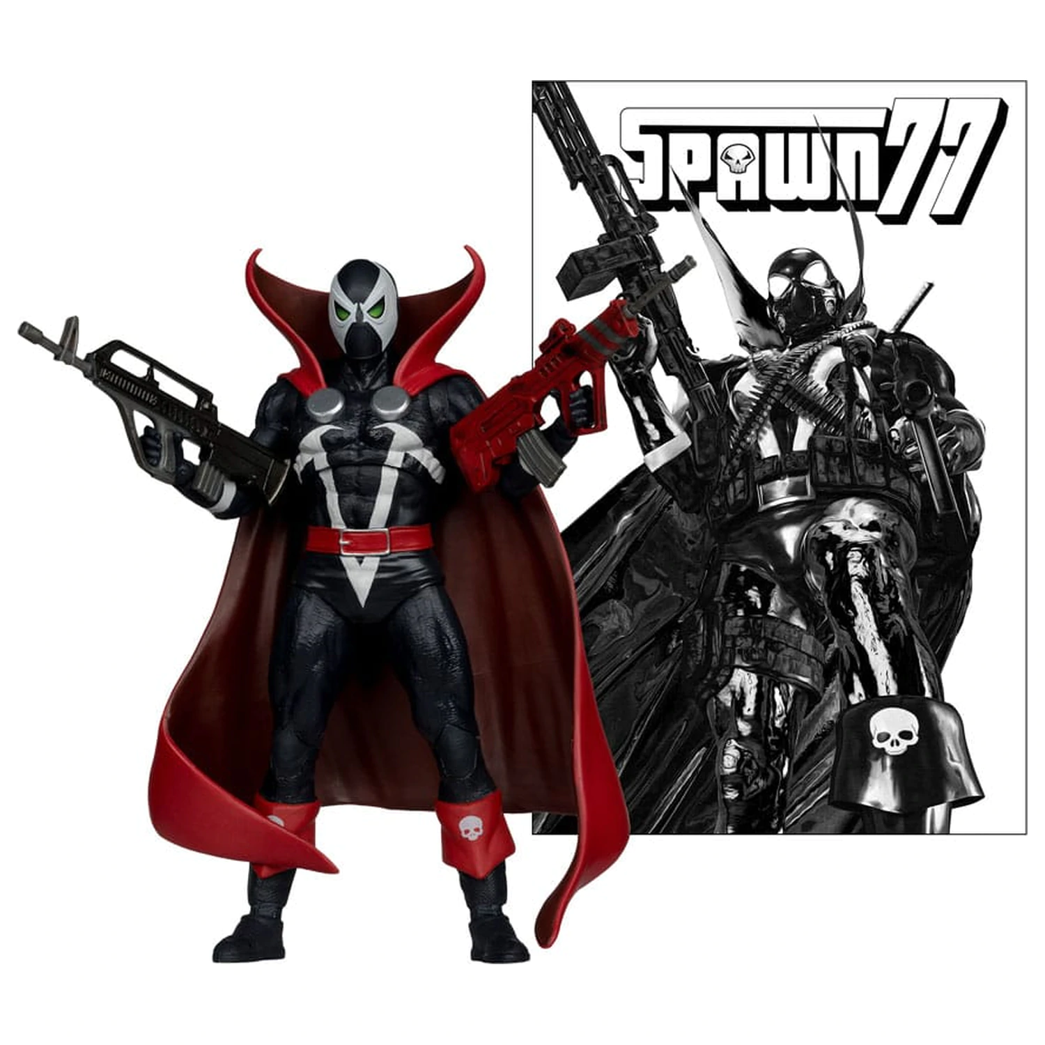 Figurina de actiune Spawn Page Punchers Spawn 1977 Red and Black (Chase) Red Platinum Edition 18 cm poza produsului
