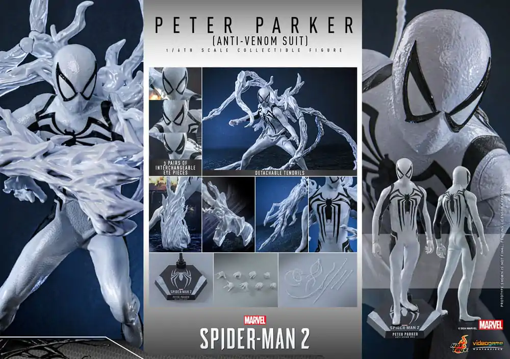 Figurină de acțiune de colecție Spider-Man 2 Video Game Masterpiece 1/6 Peter Parker (Costum Anti-Venom) 30 cm poza produsului