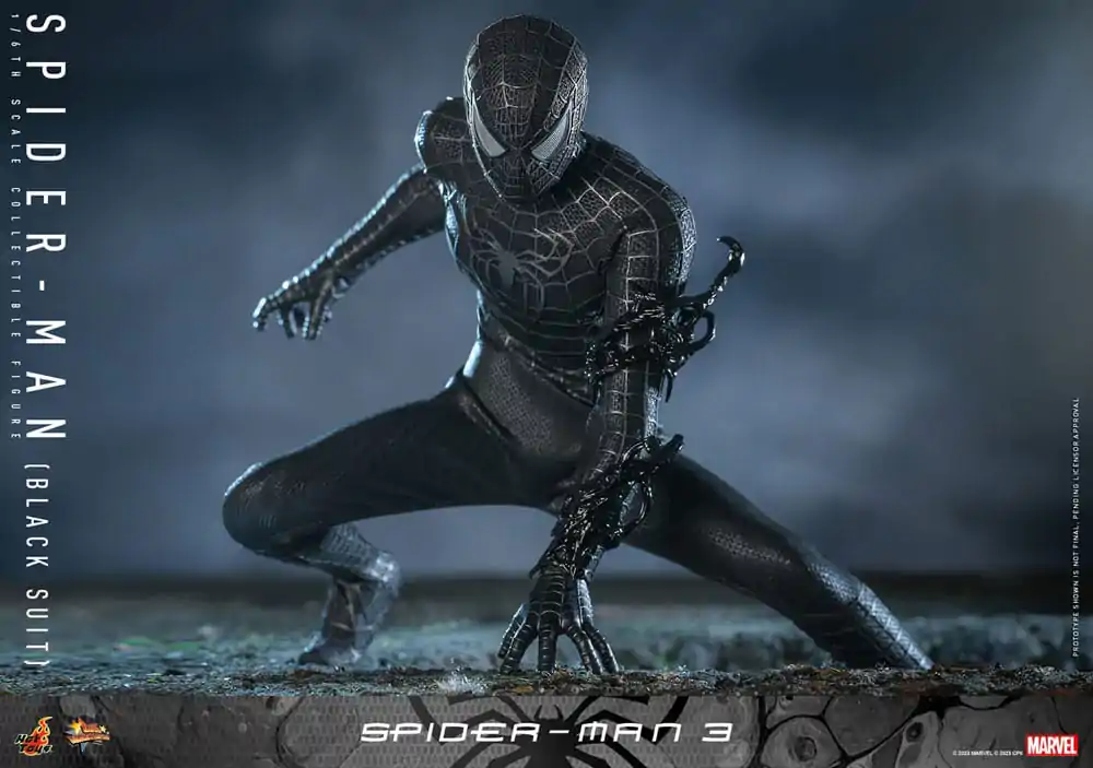 Figurină de acțiune Masterpiece din filmul Spider-Man 3 1/6 Spider-Man (Costum Negru) 30 cm poza produsului