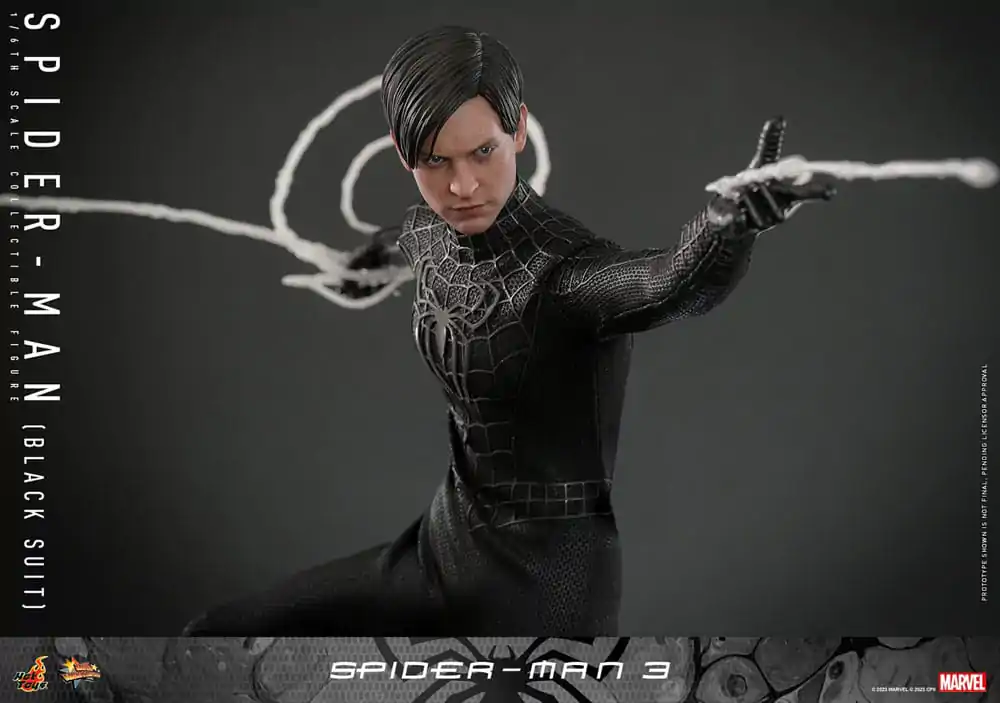 Figurină de acțiune Masterpiece din filmul Spider-Man 3 1/6 Spider-Man (Costum Negru) 30 cm poza produsului