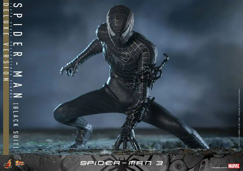 Spider-Man 3 Movie Masterpiece Figurină de Acțiune 1/6 Spider-Man (Black Suit) (Deluxe Version) 30 cm poza produsului