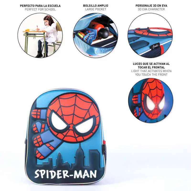 Marvel Spiderman rucsac 3D cu lumini 31cm poza produsului