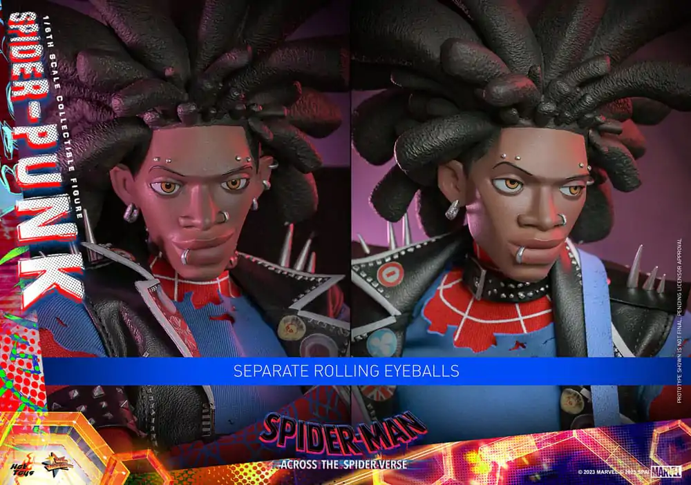 Figurină de acțiune de colecție film Spider-Man: Across the Spider-Verse Movie Masterpiece 1/6 Spider-Punk 32 cm poza produsului