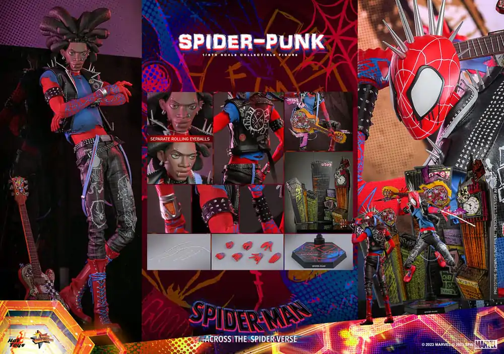 Figurină de acțiune de colecție film Spider-Man: Across the Spider-Verse Movie Masterpiece 1/6 Spider-Punk 32 cm poza produsului