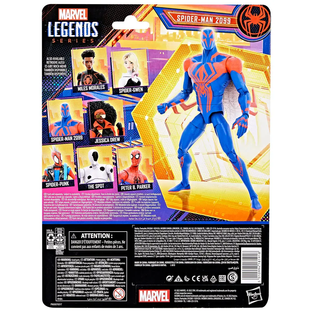 Spider-Man: Across the Spider-Verse Marvel Legends Figurina de actiune Spider-Man 2099 15 cm poza produsului