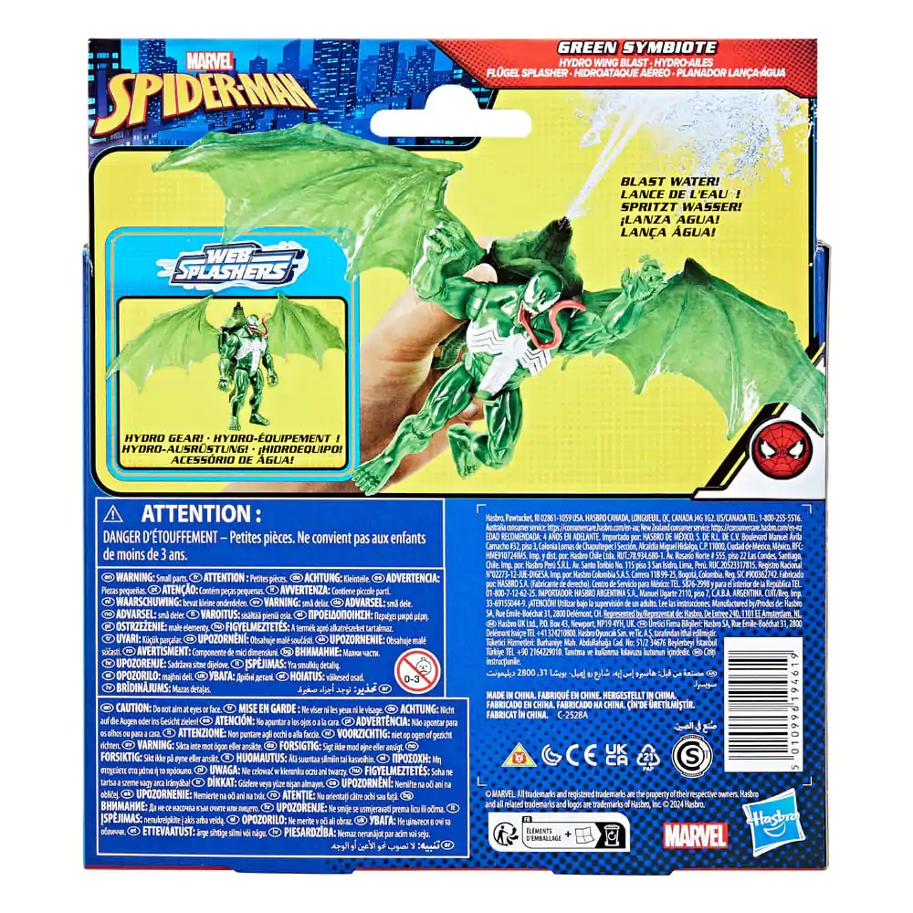 Figurină de acțiune Spider-Man Epic Hero Series Web Splashers Green Symbiote Hydro Wing Blast 10 cm poza produsului