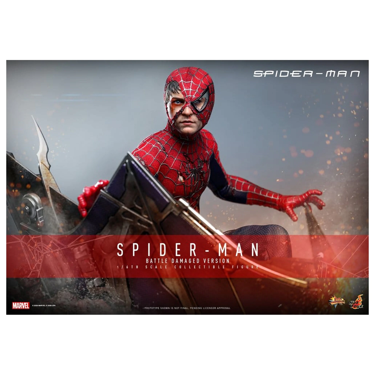 Spider-Man Movie Masterpiece figurina de actiune 1/6 Spider-Man (Battle Damaged Version) 30 cm poza produsului