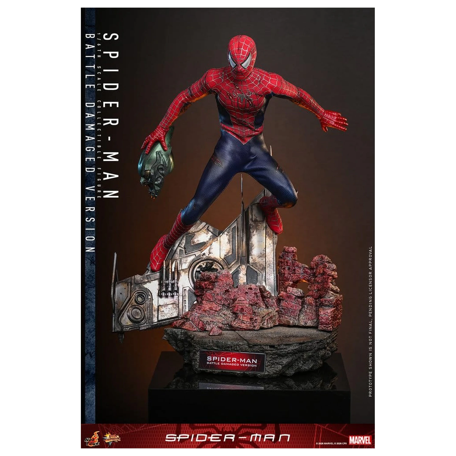 Spider-Man Movie Masterpiece figurina de actiune 1/6 Spider-Man (Battle Damaged Version) 30 cm poza produsului