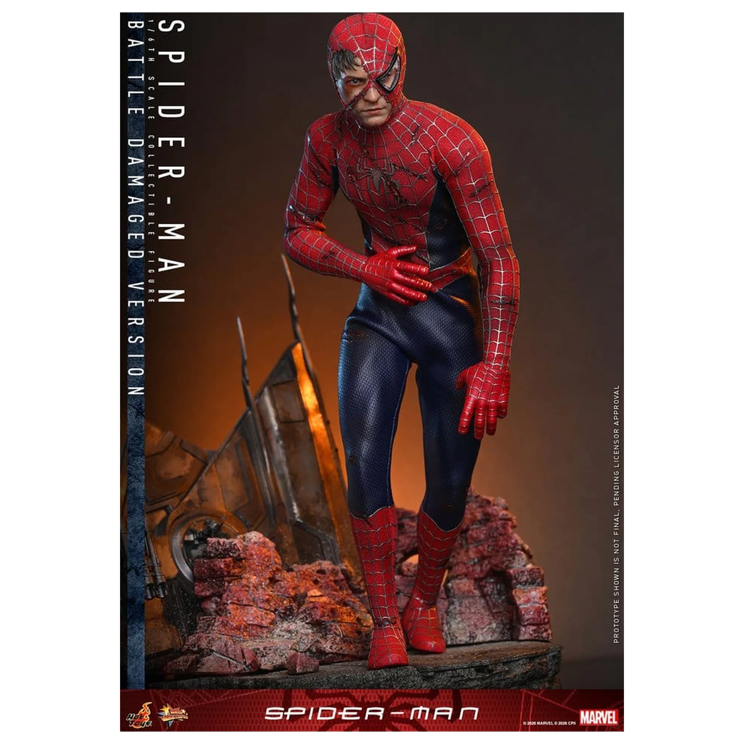 Spider-Man Movie Masterpiece figurina de actiune 1/6 Spider-Man (Battle Damaged Version) 30 cm poza produsului