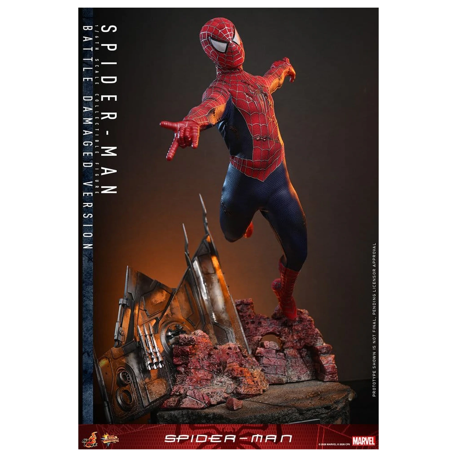 Spider-Man Movie Masterpiece figurina de actiune 1/6 Spider-Man (Battle Damaged Version) 30 cm poza produsului