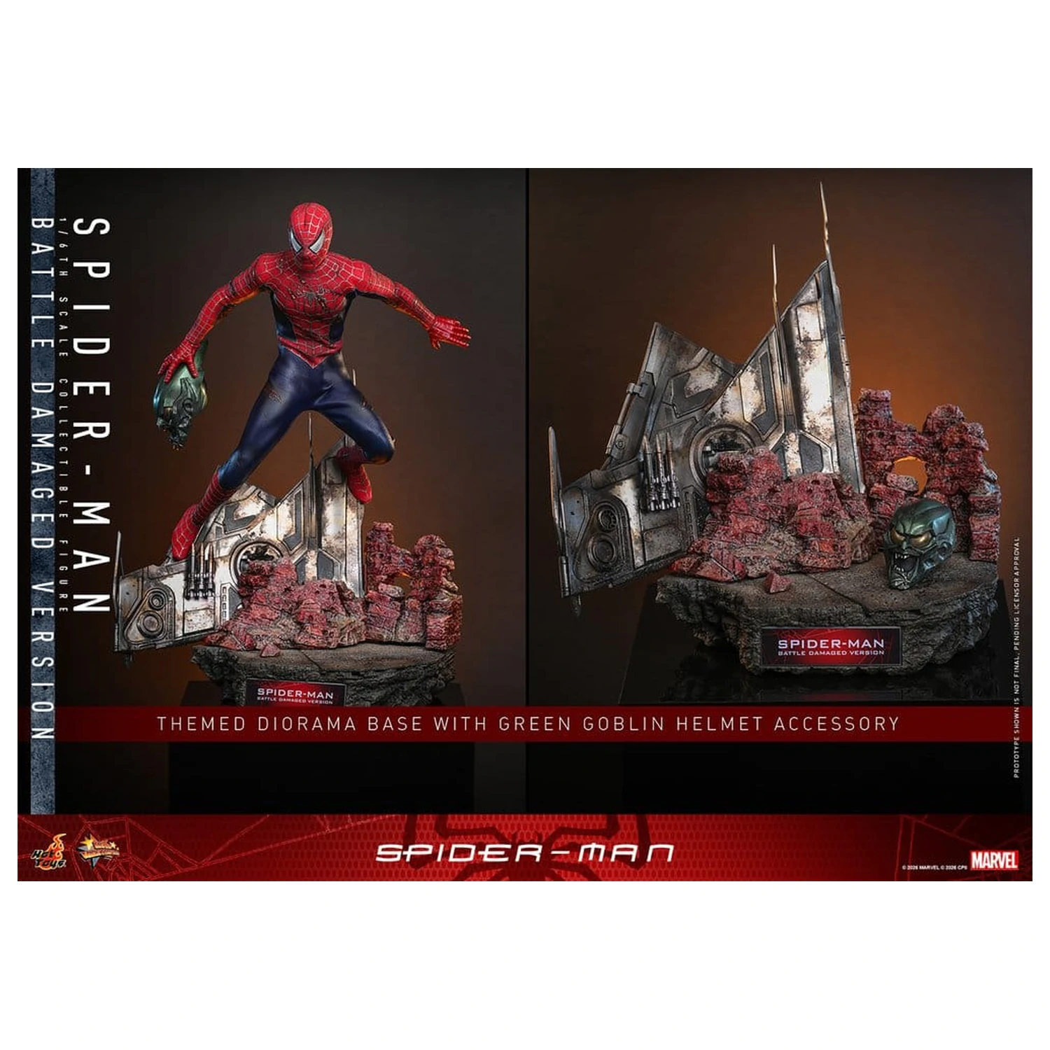 Spider-Man Movie Masterpiece figurina de actiune 1/6 Spider-Man (Battle Damaged Version) 30 cm poza produsului