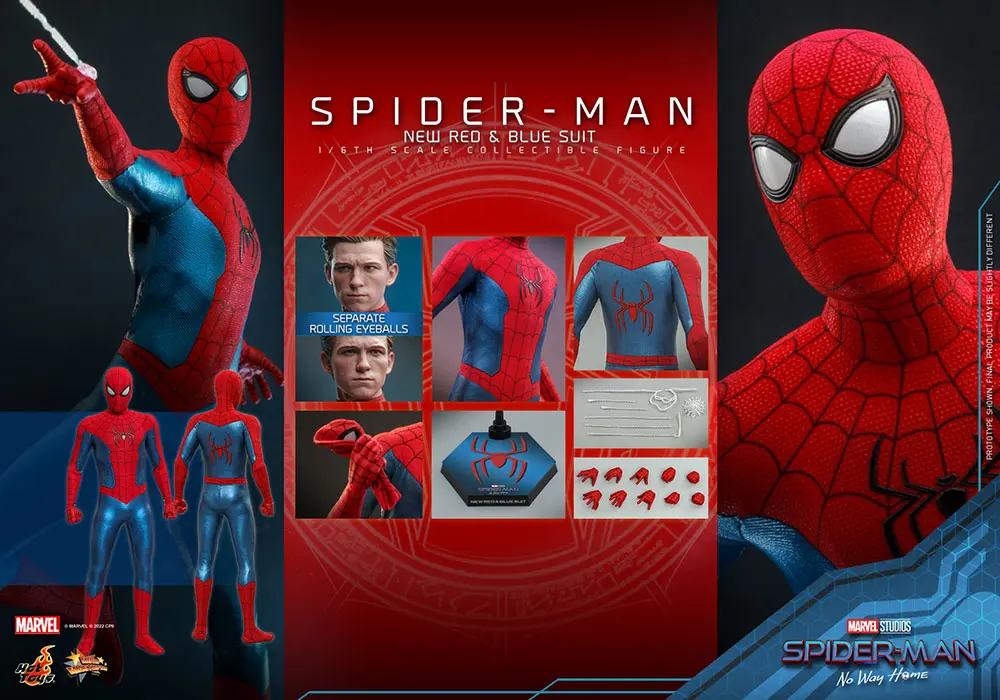 Spider-Man: No Way Home Movie Masterpiece Figurina de acțiune 1/6 Spider-Man (Costum Nou Roșu și Albastru) 28 cm poza produsului